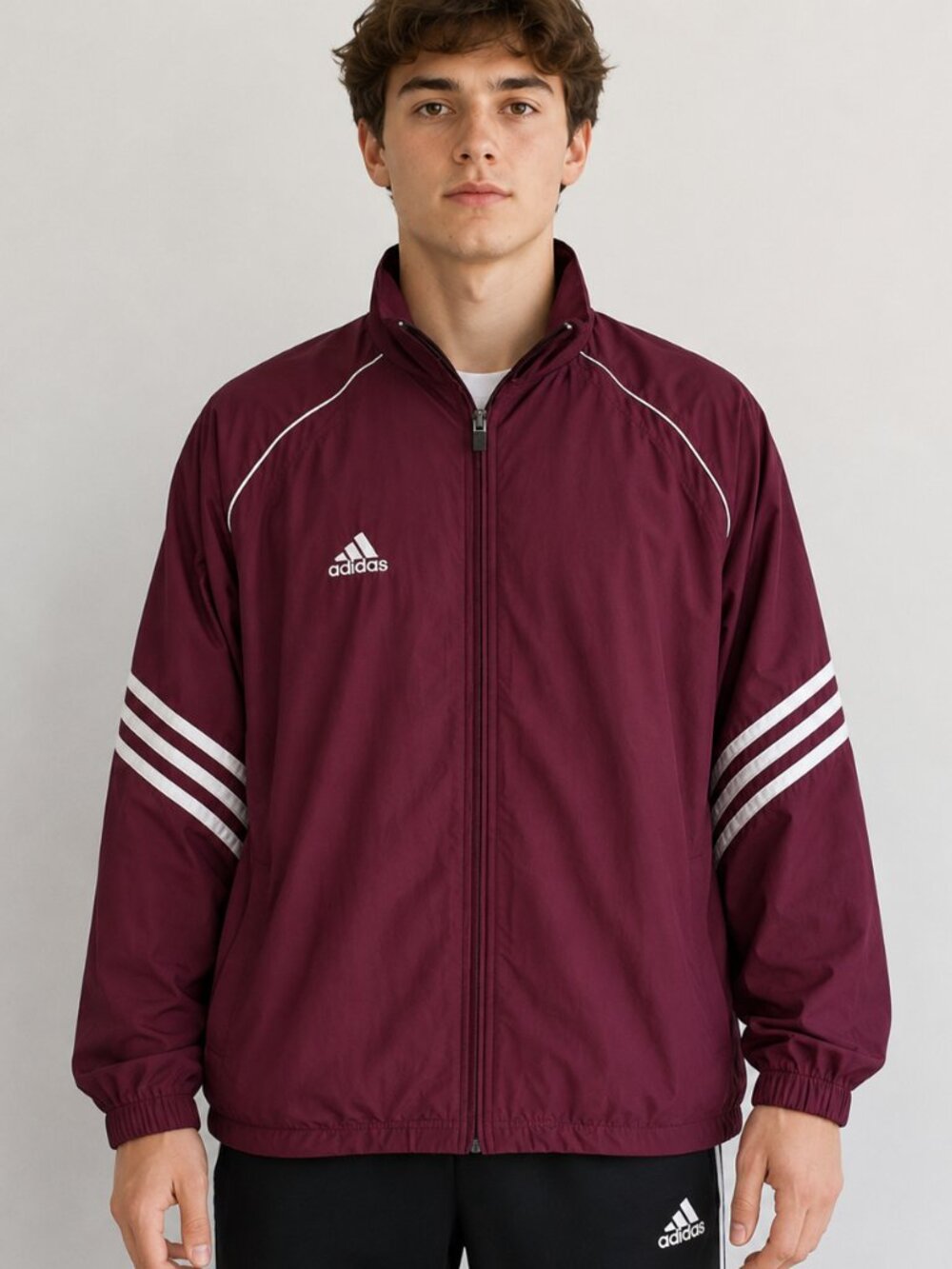 Adidas Men’s Maroon Climalite Windbreaker Jacket Lightweight Men's Size XL